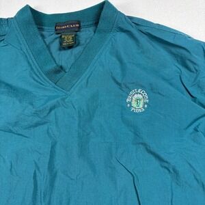 Vtg Y2K Izod Club‎ Mens Packable Windbreaker XL Teal Bristlecone Pines Golf FLAW